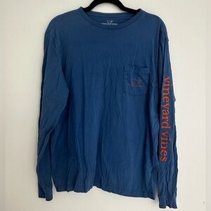 Vineyard Vines Blue Long Sleeve Tee with Sleeve Detail | Men’s Sz S✨